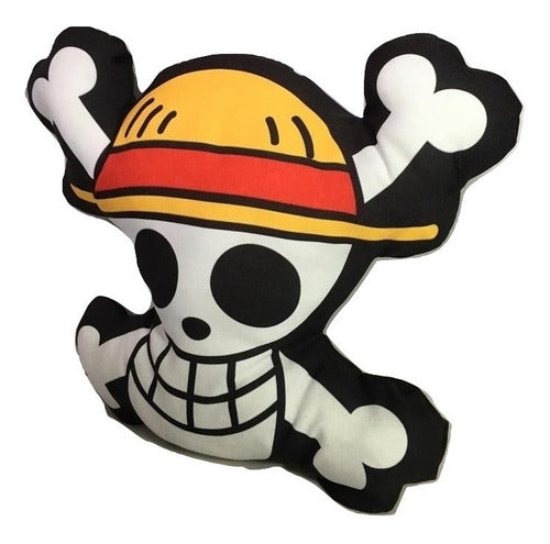 Almofada 3D Caveira One Piece Mugiwara Piratas Chapéu Palha - Megalonania