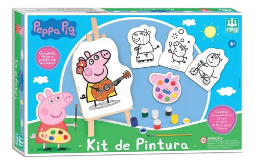 Kit Pintura Peppa Pig Cavalete Infantil Brinquedos Tinta Nig