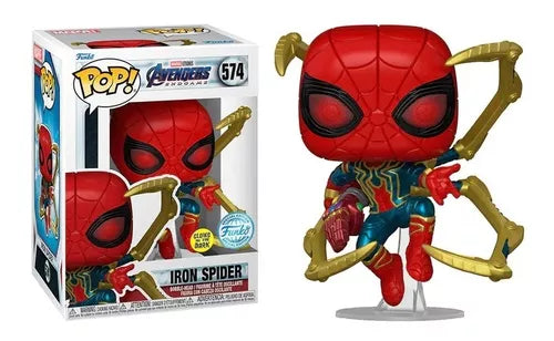 Boneco Funko Pop AVENGERS ENDGAME IRON SPIDER W/NANO GAUNTLET 574 Homem Aranha Boneco Colecionável Aranha de Ferro Vingadores Ultimato Presente Criança Endgame Secret Wars Marvel Studios Spiderman Coleção Nano Gauntlet