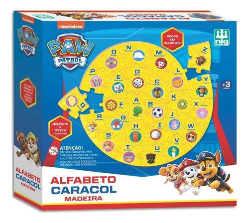 Alfabeto Caracol Madeira Jogo Patrulha Canina Nig Brinquedos