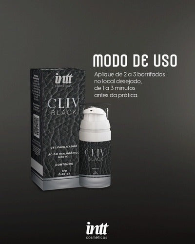 Cliv black gel dessensibilizante lubrificante anal efeito gelado - IN0629 Intt - Megalonania