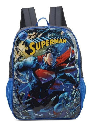 Mochila de Costas Bag Grande Escolar Super Man Superman Dc Super-Homem - Luxcel