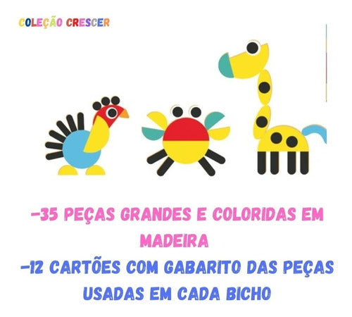 Jogo Educativo Infantil Forma Bichos Nig Brinquedos Peças Nig