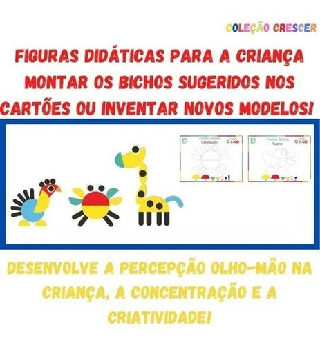 Jogo Educativo Infantil Forma Bichos Nig Brinquedos Peças Nig