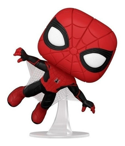 Boneco Funko POP! Homem Aranha Upgraded Suit 923 Marvel Studios Brinquedo Colecionável Spiderman Vingadores Guerra Infinita Presente Criança