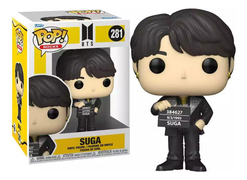 Boneco Funko Pop Rocks Suga 281 Banda Bts Kpop Banda Butter Bangtan Boys Jungkook Suga Jimin Boneco Colecionável Presente Criança Figura Idol Kpop