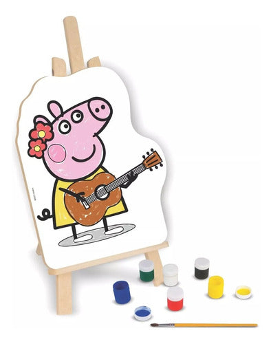 Kit Pintura Peppa Pig Cavalete Infantil Brinquedos Tinta Nig