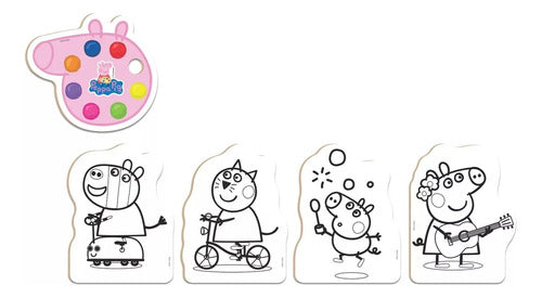 Kit Pintura Peppa Pig Cavalete Infantil Brinquedos Tinta Nig