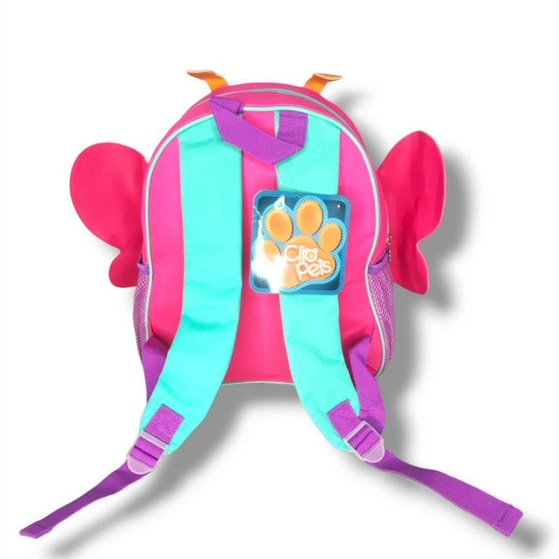 Kit Mochila de Costas Mala Bolsa Lancheira Térmica Infantil Menina Borboleta Rosa Criança Pets Clio