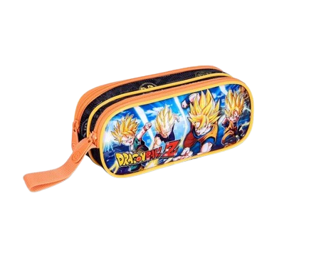 Estojo Escolar Duplo Dragon Ball Super Infantil Menino Goku Vegeta Dragon Ball Z Material Escolar - Clio