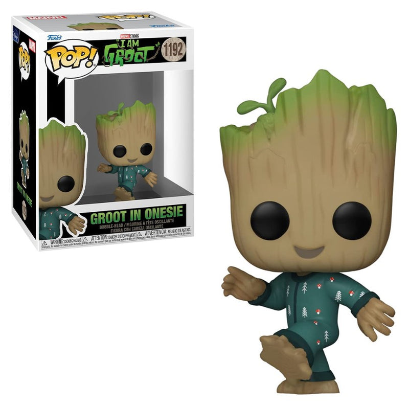 Boneco Funko Pop IAM GROOT GROOT IN ONESIE DANCING 1192 Brinquedo Coleção Groot Guardiões da Galáxia Presente Criança