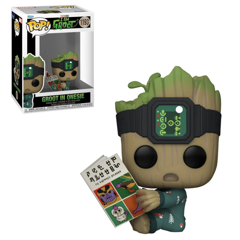 Boneco Funko Pop IAM GROOT GROOT IN ONESIE W/BOOK 1193 Groot Boneco Colecionável Presente Criança Marvel Studios Baby Groot