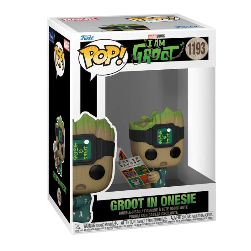 Boneco Funko Pop IAM GROOT GROOT IN ONESIE W/BOOK 1193 Groot Boneco Colecionável Presente Criança Marvel Studios Baby Groot