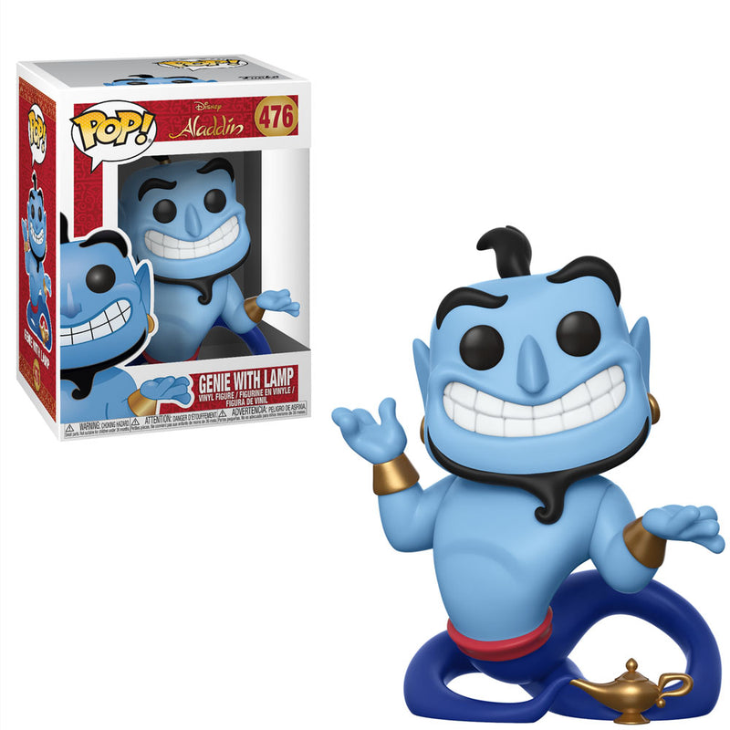 Boneco Funko POP Gênio com a Lâmpada 476 Move Animation Disney Alladin Brinquedo Colecionável Presente Coleção Criança