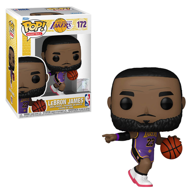 Boneco Funko POP Lebron James 172 Basketball NBA Los Angeles Lakers Esporte Brinquedo Colecionável Esporte Presente Criança