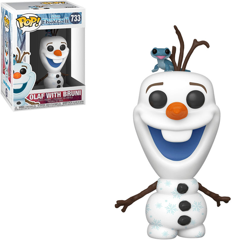 Boneco Funko POP Olaf e Bruni 733 Move Animation Disney Frozen II Brinquedo Colecionável Presente Coleção Criança