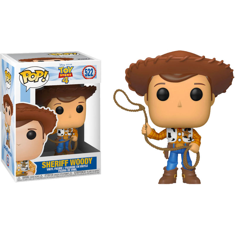 Boneco Funko POP Sherif Woody 522 Toy Story 4 Vamos Parceiro! Vamos Partir pra Aventura! Brinquedo Colecionável Presente Coleção Criança