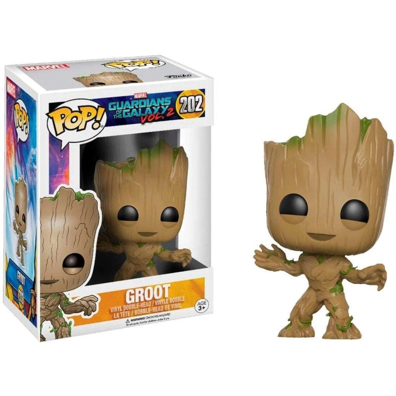 Boneco Funko Pop GUARDIANS GALAXY 2 GROOT 202 Marvel Boneco Colecionável Presente Criança Baby Groot Coleção Guardiões da Galáxia Marvel Studios