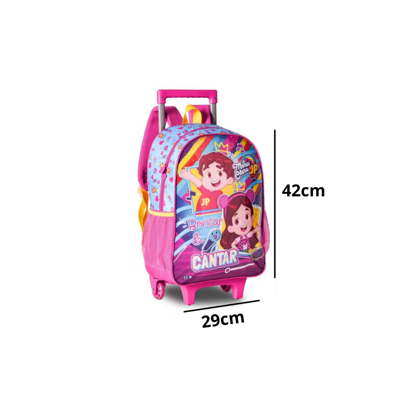 Mochila de Carrinho Maria Clara e JP Escolar Infantil Menina Youtubers Oficial