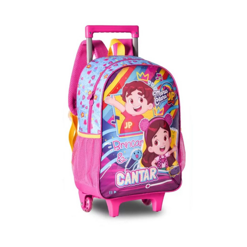 Mochila de Carrinho Maria Clara e JP Escolar Infantil Menina Youtubers Oficial