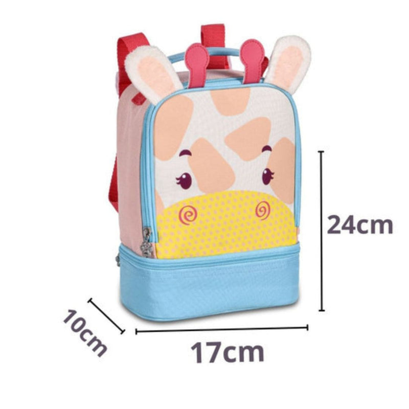 Kit Mochila Bolsa Mala Infantil Lancheira Térmica Menina Girafa Criança Bebê Feminina Presente Clio