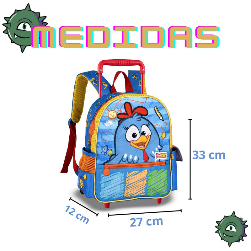 Mochila de Carrinho Galinha Pintadinha Mala Duas Al;as Bolsa Infantil Escolar Clio