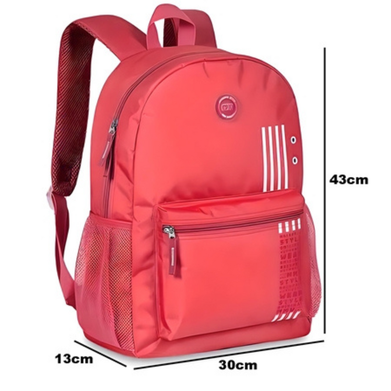 Mochila De Costas Clio Style Confortavel Prática Espaçosa Resistente Vermelha Rosa Roxa - Megalonania