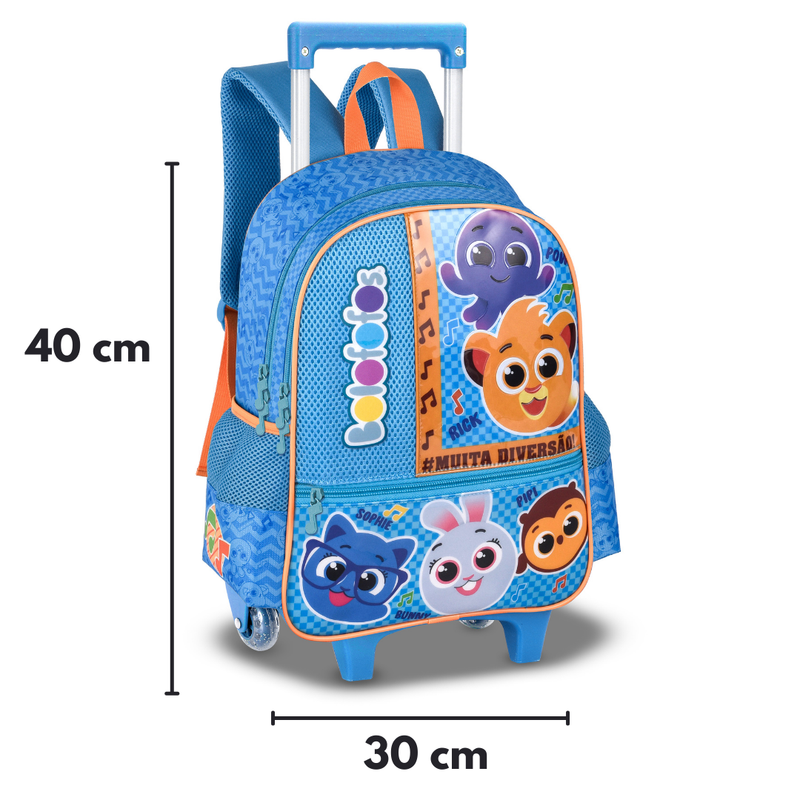 Mochila Mala Bolsa de Carrinho Costas Azul Masculino Infantil Bolofofos Clio