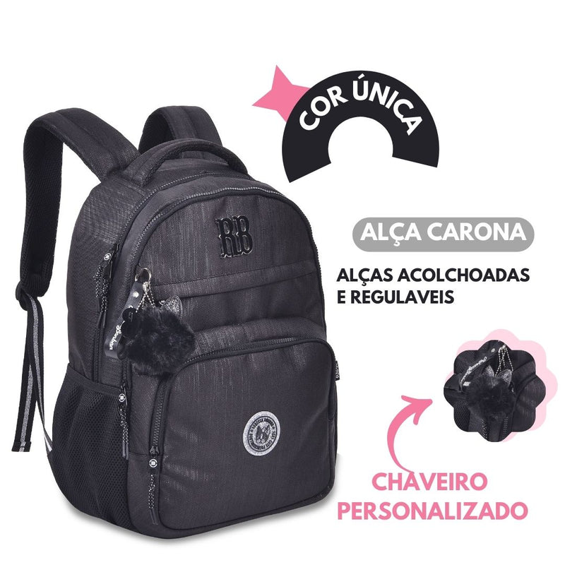 MOCHILA DE COSTAS REBECCA BONBON PRETO 17" RB24528