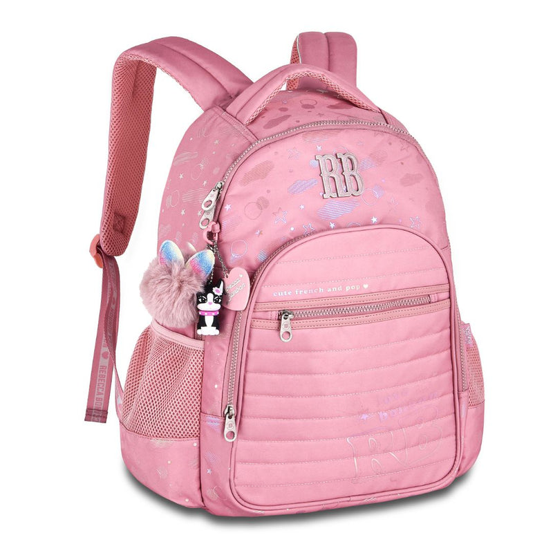 Kit Mochila Costas Rebecca Bonbon Holográfica Rosa Claro Estojo Box Escolar Juvenil Meninas Clio