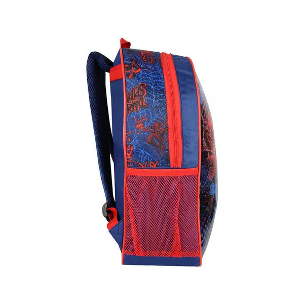 Mochila de Costas Escolar Homem Infantil Aranha Spider Dark Spider para Meninos Azul e Vermelha - Clio