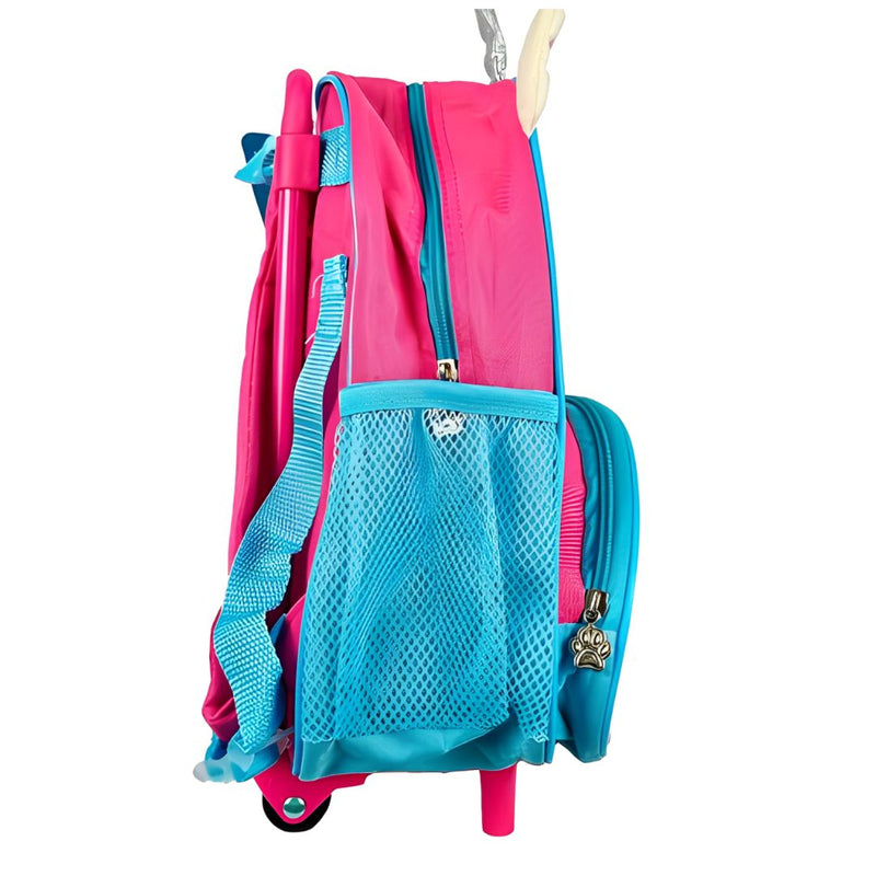 Mochila de Carrinho Mala Bolsa Unicórnio Rosa Roxo Lancheira Térmica Duas Alças Lanchinho Escolar Infantil Feminino Clio