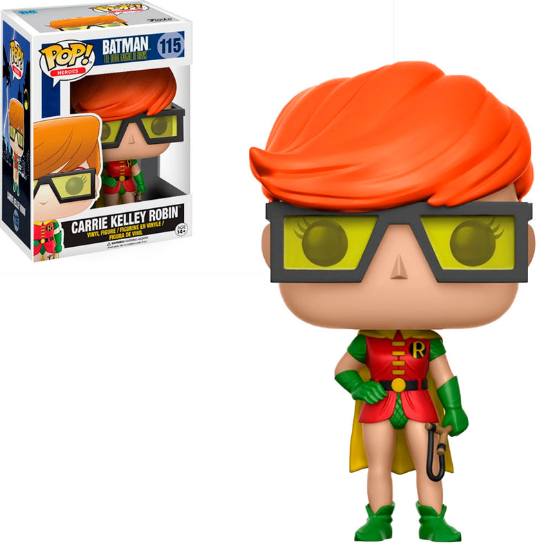 Boneco Funko POP Heróis Robin Carrie Kelley Exclusivo Batman The Dark Knight Returns 115 DC Comics Brinquedo Colecionável Coleção Criança