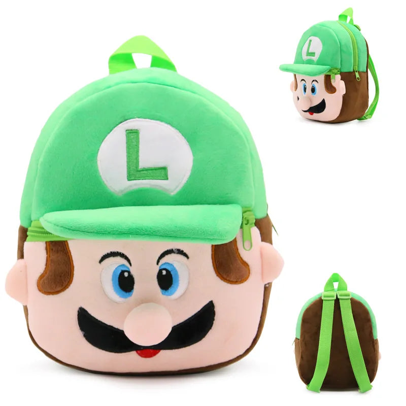 Mochila Luigi Mario Bros Periféricos Bolsa Escolar Infantil Desenho Animado Bebê Mochila Presente - Megalonania