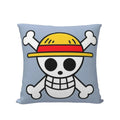 Capa de Almofada One Piece – Estampa de Caveira – Poliéster – Capa com Zíper – Almofada Decorativa e Confortável para Sofá e Home Decor