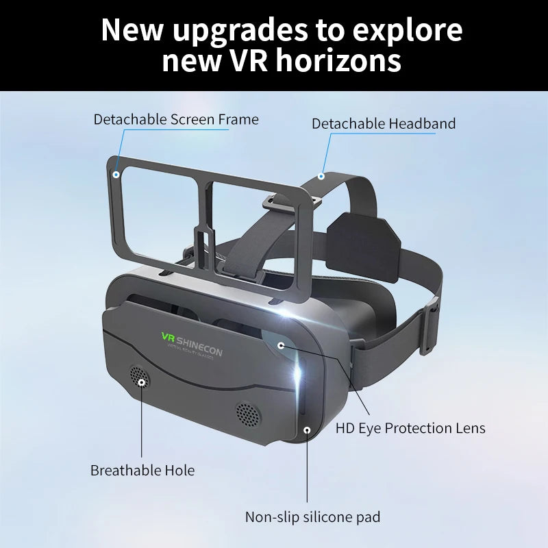 Óculos de Realidade Virtual VR Headset Inteligente com Lentes 3D para Smartphones e Acessório de Jogos Game Dispositivo Capacete Lentes 3D Óculos