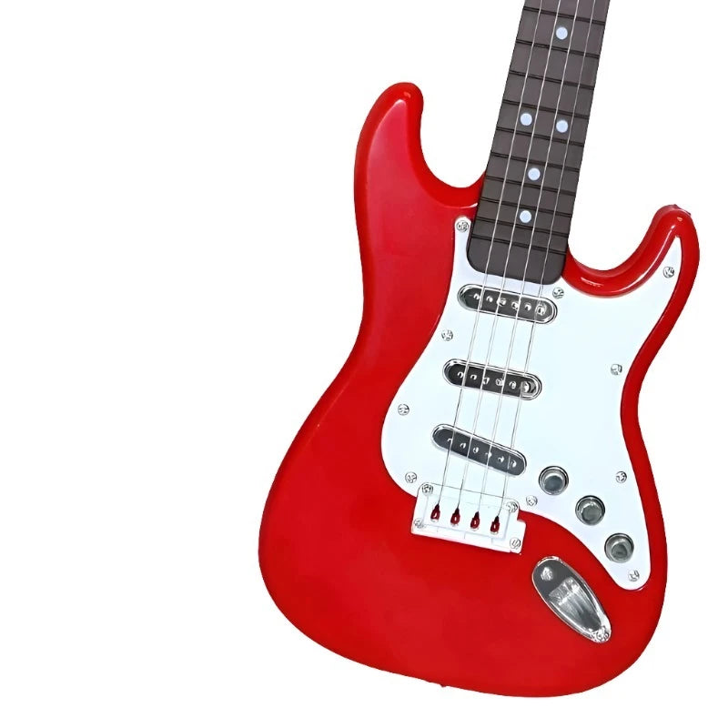 Brinquedo Musical Guitarra Elétrica para Crianças 17in   4 Cordas Instrumento Musical Eletrônica Portátil