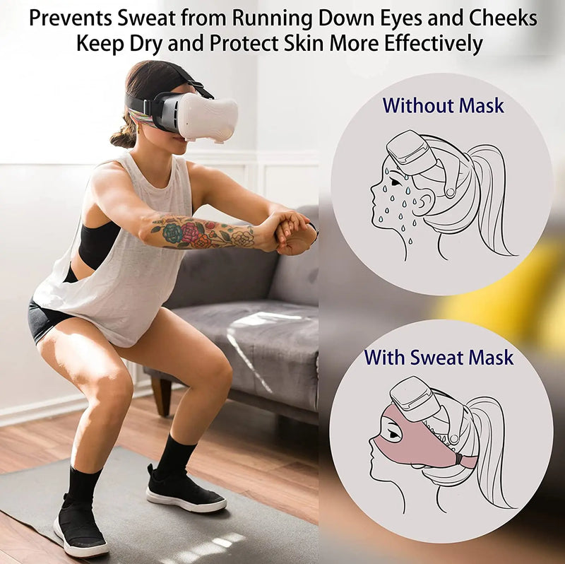 Capa de Máscara VR Respirável para Oculus Quest 2 – Sweat Band para Headsets de Realidade Virtual, Compatível com Pico 4 Vision Pro e Meta Quest 3