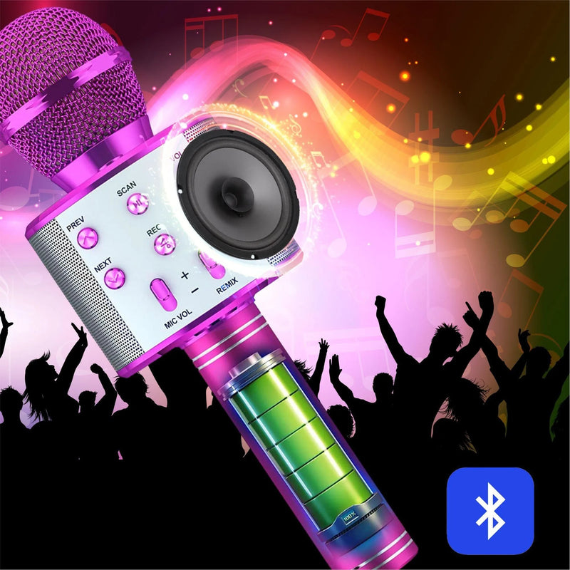 Microfone Sem Fio Bluetooth para Karaoke Ideal para Adultos e Crianças  Microfone para Cantar Brinquedo Divertido para Meninos e Meninas Presente de Aniversário Criança