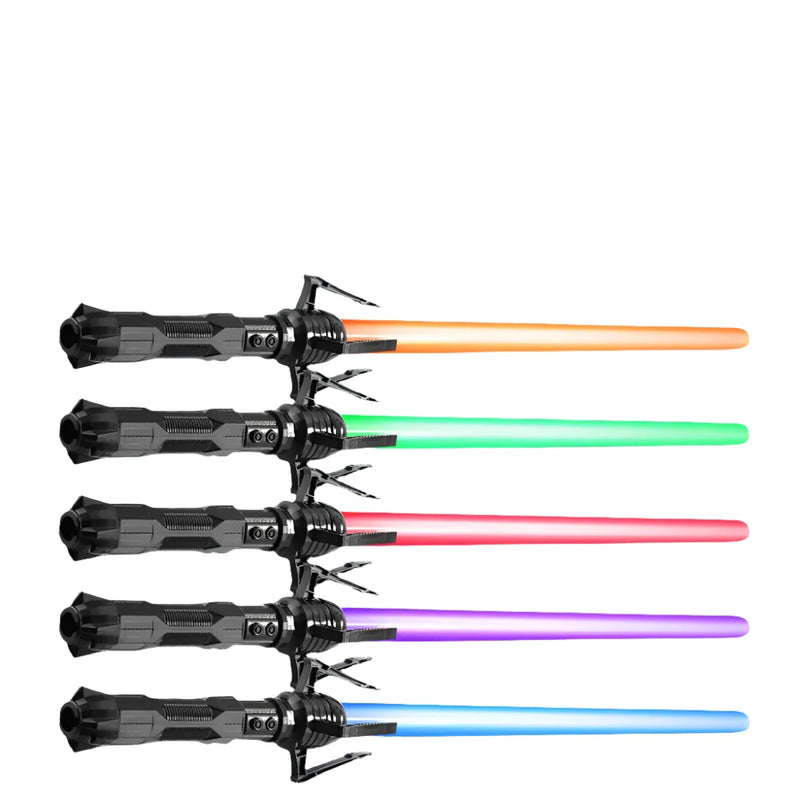 Brinquedo Sabre de Luz Duplo Retrátil para Crianças Espada Sabre Jedi Cosplay 2 em 1 Brinquedo Criança