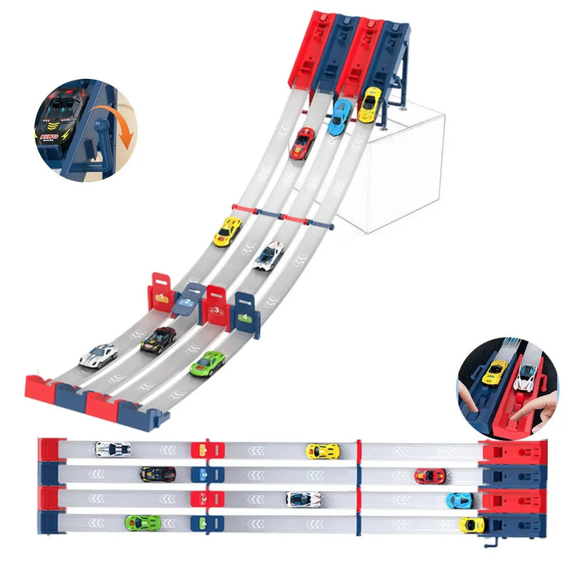 Brinquedo Pista de Corrida Competitivo Racing Track Toy Pista de Corrida para Crianças com Veículo de Liga Metálica Presente