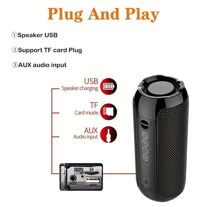 Alto-Falante Portátil Sem Fio Bluetooth TG117 Woofer ao Ar Livre com Chamadas Gratuitas FM TF Card e Acesso para USB Flash Drive USB Flash Drive Telefone Móvel Tablet TV TG117 Acessório