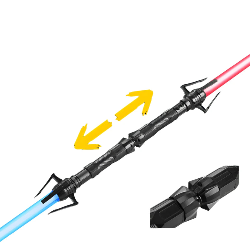 Brinquedo Sabre de Luz Duplo Retrátil para Crianças Espada Sabre Jedi Cosplay 2 em 1 Brinquedo Criança