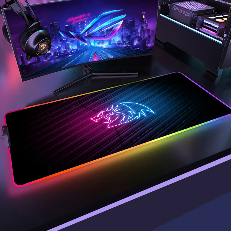 Mouse Pad Redragon RGB Gamer Deskmat com LED Tapete De Teclado LED Mousepad Protetor De Mesa Anime Mats Acessórios Gamer Laptop