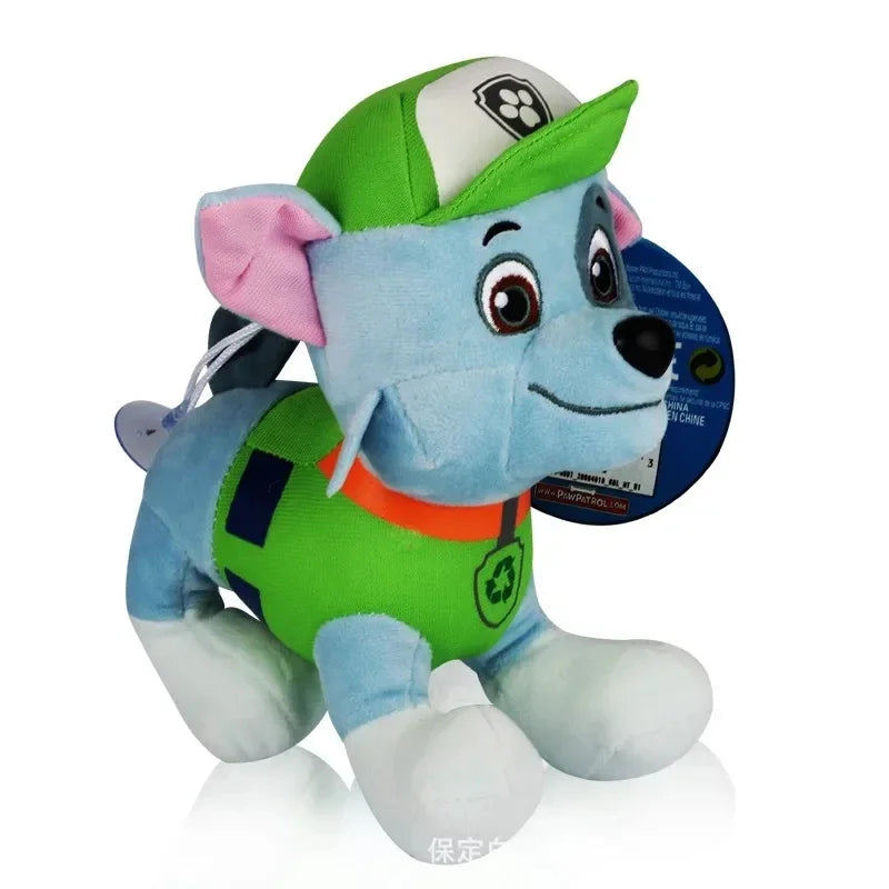 Brinquedo de Pelúcia Rocky Patrulha Canina Desenhos Animados Programa Paw Patrol Cartoon Diversão Aventura Boneco de Pelúcia Macio Colecionável Brinquedo Coleção Criança 20cm