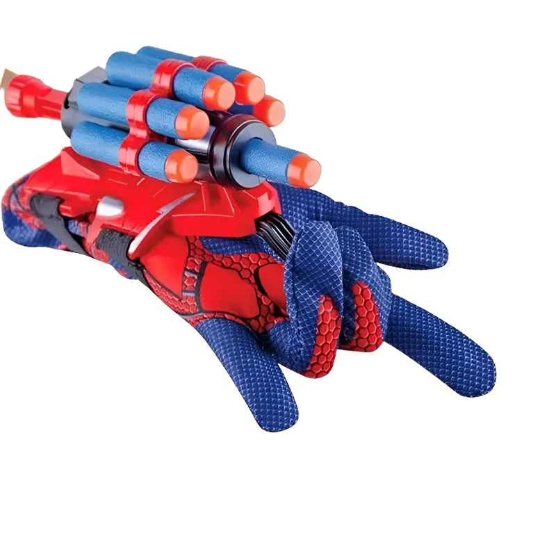 Brinquedo Lançador de Teia Balas de Nerf Macia Homem Aranha Brinquedo de Cosplay Luvas Pulseira Super Herói para Crianças - Megalonania