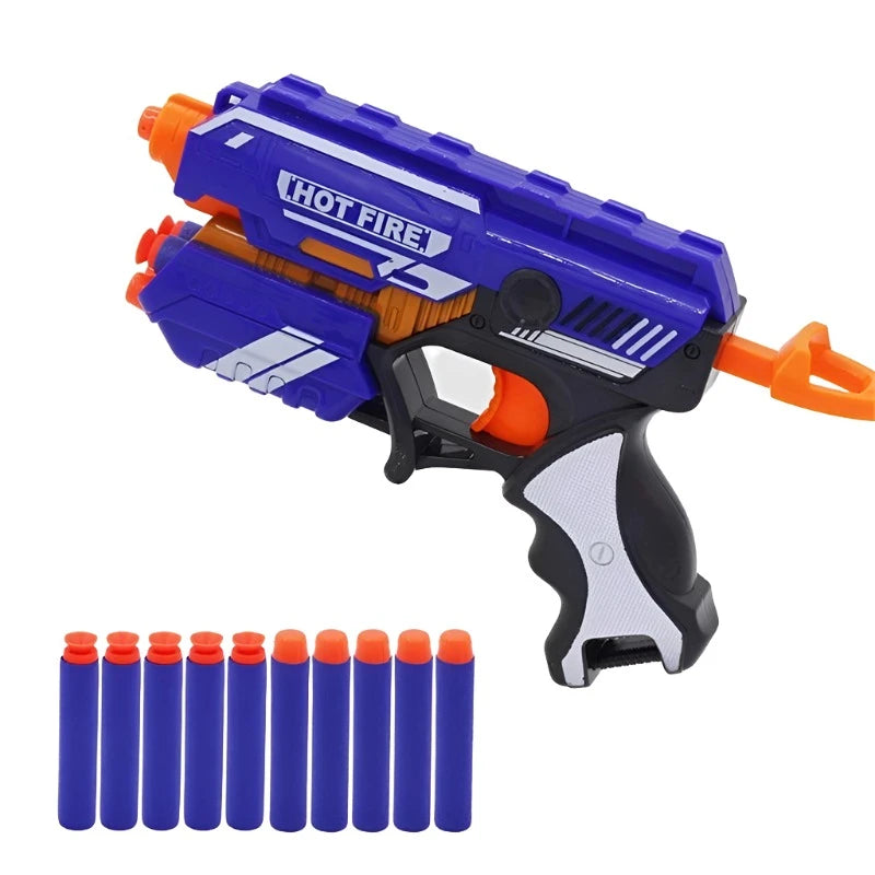 Brinquedo Kit de Pistola de Brinquedo com Munição de Borracha Macia para Crianças Compatível com Nerf - Megalonania