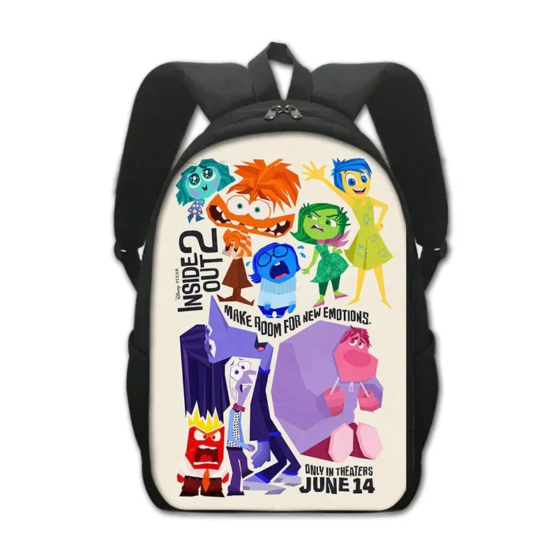 Mochila Inside Out School Backpack Bolsa Escolar Animação Pixar Divertida Mente 2 Meninos e Meninas Infantil Leve Durável Presente