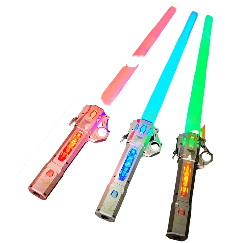 Brinquedo Espada de Luz Retrátil Finger Lightsaber para Crianças Espada Laser Giratória com Som e Luz Som Luminoso Força FX FOC Blaster Brinquedo de Batalha Cosplay Flash Presente