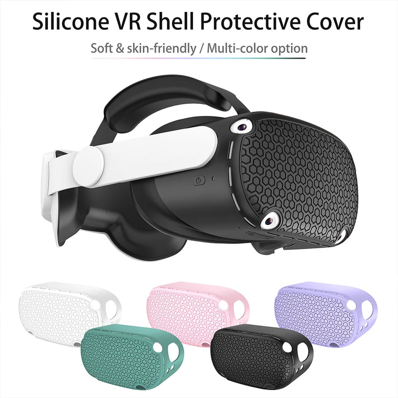 Silicone VR Capa Protetora Proteção Abrangente para Acessórios VR, Compatível com Quest 2 Acessório Gamer